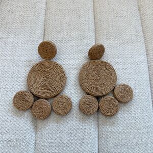 Brand New Simin Miller Raffia Deco Earring in Natural